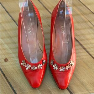 Rodan made in Italy Elegant Red Women's Shoes with Floral Detail